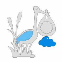 Bird Cartoon Silhouette Sticker CDR File