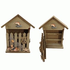 Bird House Shape Key Holder Free CDR File