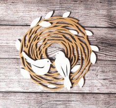 Bird Nest Wood Unique Wall Art Ideas CDR Vectors File