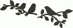 Birds Sitting on Branch Silhouette vector Laser Cut CDR File