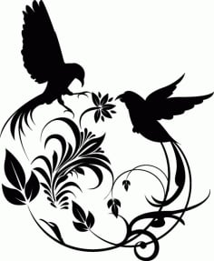 Birds Swirl Free DXF Vectors File