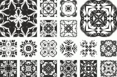 Black Andd White Abstarct Mandala Motif Laser Cut CDR File