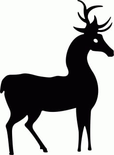 Black Deer Silhouette Design CDR File