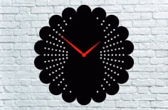 Black Wall Clock Laser Cutting CDR File