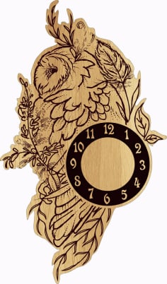 Bloomy Laser Cut Free Wood Wall Clock CDR File