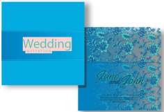 Blue Floral Marriage Invitation Free Vector