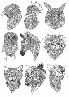 Boho Amimals Vector Pack CDR File