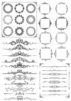 Border Decor Element Set Free CDR Vectors File