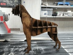 Boxer Dog 3D Puzzle Animal Shelf CNC Cutting CDR File