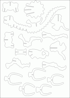 Brontosaurus 3mm Laser Cut DXF File