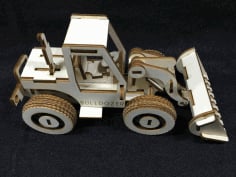 Bulldozer Laser Cut Wooden 3D Model Puzzle Kit Free CDR Vectors File