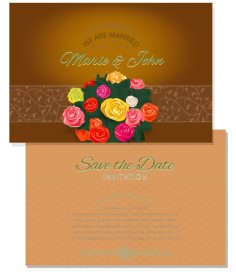 Bunch Flowers Marriage Invitation Card Template Free Vector