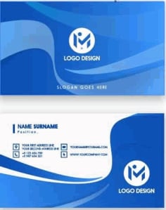 Business Card Design, Blue Shade Visiting Card Template Vector File