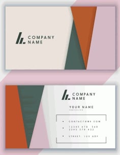 Business Card Template Classic Flat Colorful Geometric Decor Vector File