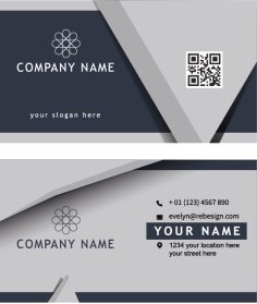 Business Card Templates Modern Silver 3d Design Free Vector