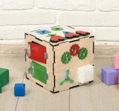 Busy Cube Wooden Toy CDR File