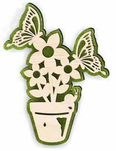 Butterfly Flower Laser Cut Free DXF File