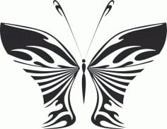 Butterfly Vector Art Illustration Free DXF Vectors File