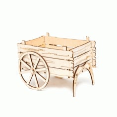 Carriage Cart Flower Basket Box Template Laser Cut CDR File