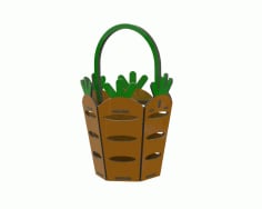 Carrot Easter Basket Template Laser Cut CDR File