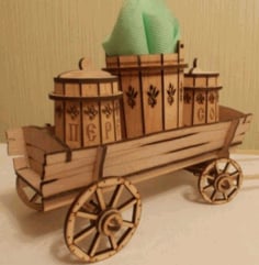 Cart Salt And Pepper Shaker Holder Stand With Napkin Holder Laser Cut Design CDR File