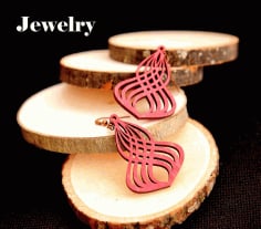 Cartonus Jewelry Wooden Earrings Filigree DXF File