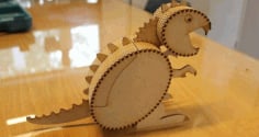 Cartoon Dinosaur Wood Model CDR Vectors File