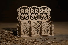 Carved Wood Desk Organizer Laser Cut CDR File