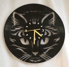 Cat Clock CNC Laser Cutting Free CDR File