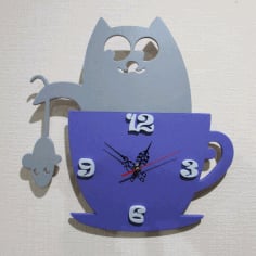 Cat Clock Free CDR Vectors File