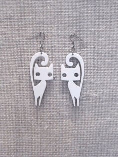 Cat Earrings Laser Cut Free CDR File