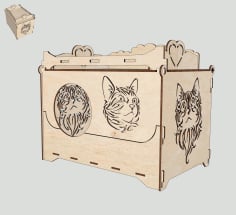 Cat House Laser Cutting Template Laser Cut CDR File