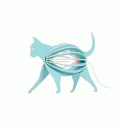 Cat Lamp Laser Cut Free CDR Vectors File