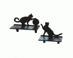 Cat Shelf CNC Laser Cutting Free CDR Vectors File