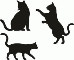 Cat Silhouette Vectors Free CDR Vectors File