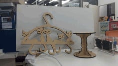 Cat Tail Hanger Laser Cut Free CDR File