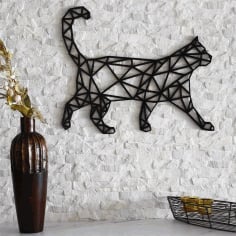 Cat Wall Decor Geometric Pattern Laser Cut CDR File