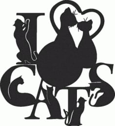 Cats Digital Wall Clock CDR File