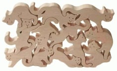 Cats Puzzle Laser Cut CDR File