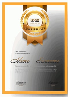 Certificate Cover Template Illustrator Vector File