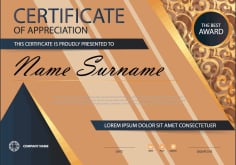 Certificate of Appreciation Template Design Vector File