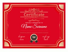 Certificate Template Dark Elegance Symmetric Decor Vector File