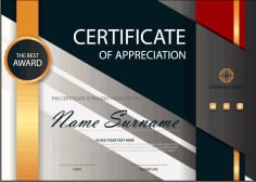 Certificate Template Design Free Vector File