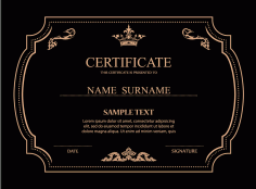 Certificates Ornate Design Vector Template Illustrator File