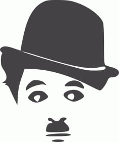 Charlie Chaplin Silhouette Vinyl Sticker DXF File