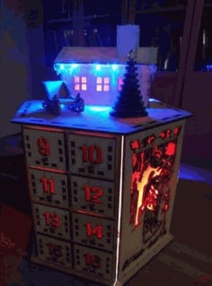 Christmas Calendar Advent Calendar Laser Cut CDR File