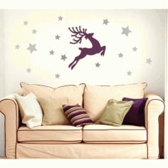 Christmas Deer Wall Sticker Vector Free CDR File