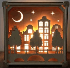 Christmas Lamp Laser Cut Free CDR File