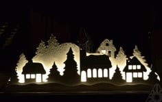 Christmas New Year Night Lamp Shadow Box Laser Cut CDR File