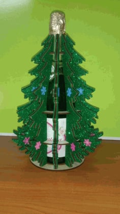 Christmas Wine Bottle Gift Xmas Christmas Tree Laser Cut CDR File